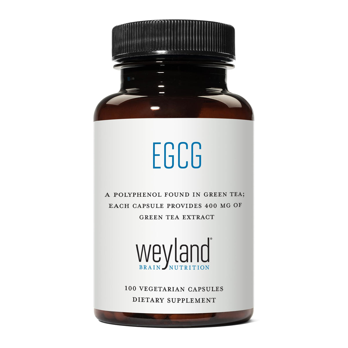 Weyland EGCG imagen frontal del envase mostrando formato y beneficios