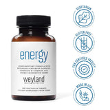 Weyland Brain Nutrition Energy etiqueta nutricional legible, información clara