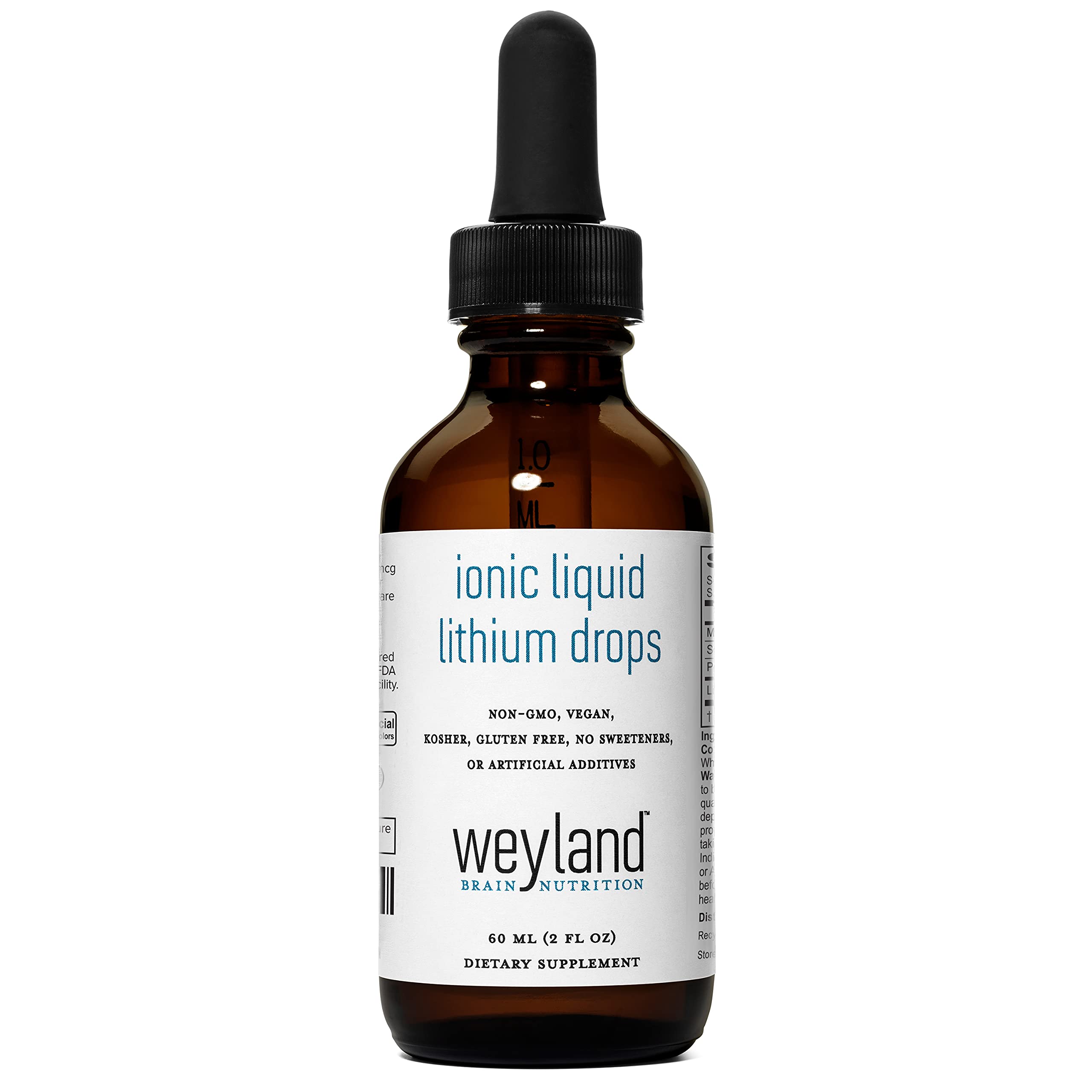 Weyland Brain Nutrition botella frontal 60 mL mostrando etiqueta clara y beneficios