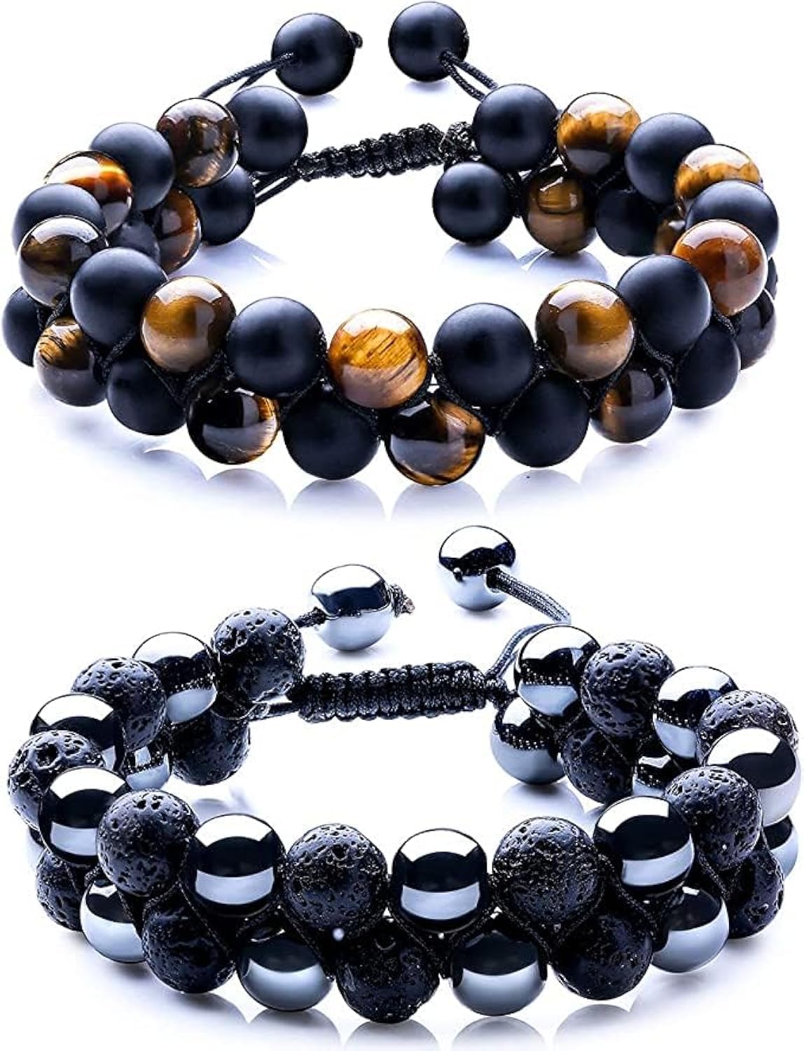 WFJ frontal del set de pulseras mostrando combinación de piedras y diseño elegante