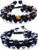 WFJ frontal del set de pulseras mostrando combinación de piedras y diseño elegante