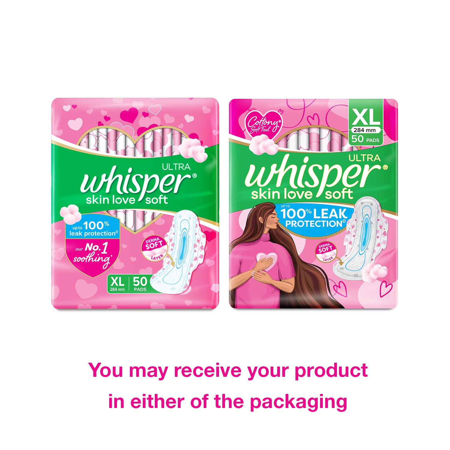 WHISPER detalle del tejido DRI que absorbe rápido para sensación seca