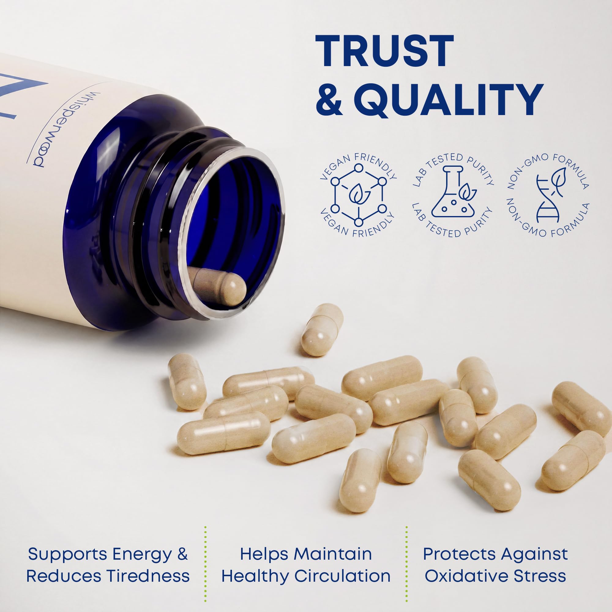 WHISPERWOOD integración matinal del producto para claridad mental y energía