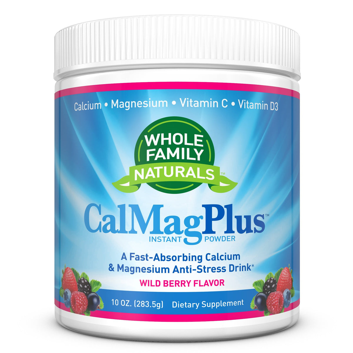 Whole Family Naturals frente del empaque mostrando diseño y beneficio de relajación