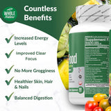 Whole Nature detalle de ingredientes vegetales en polvo, beneficio: origen vegetal visible