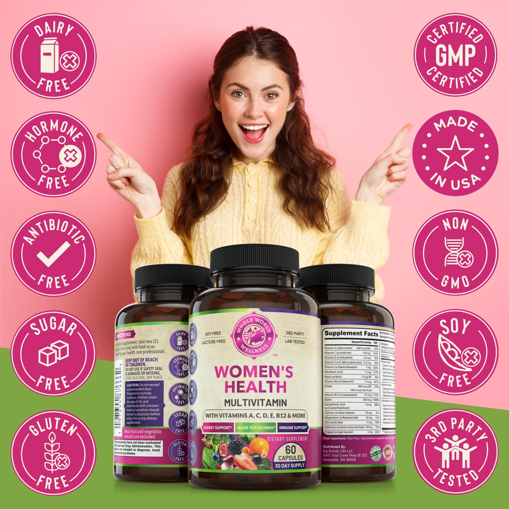 Whole World Wellness suplemento en cocina junto a desayuno, facilita rutina diaria