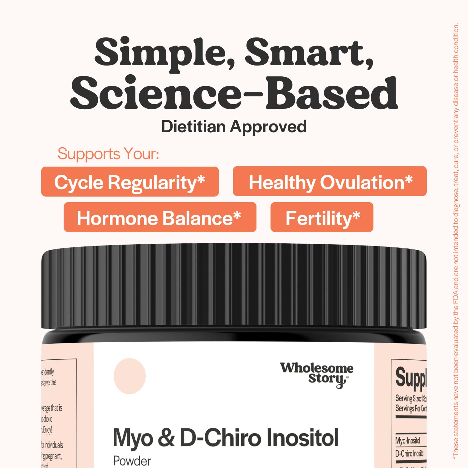 Wholesome Story cucharada medidora con polvo, beneficio dosis precisa