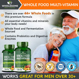 Wholesome Wellness etiqueta con lista de ingredientes y sellos sin OGM ni gluten