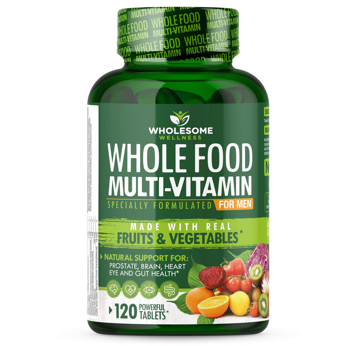 Wholesome Wellness envase frontal mostrando fórmula whole food y beneficios veganos