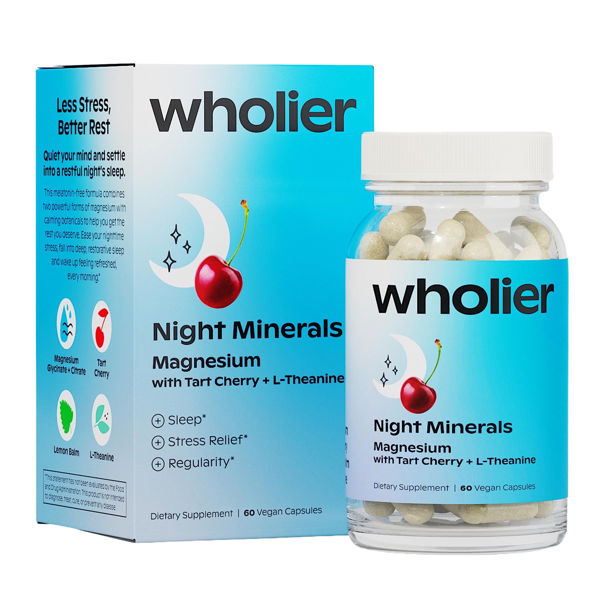 wholier envase frontal mostrando etiqueta y beneficios del sueño