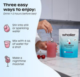 Pequeño shot nocturno preparado con wholier, formato rápido para tomar como cierre del día