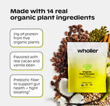 wholier textura del polvo cacao cremoso, muestra mezcla fácil y apetecible