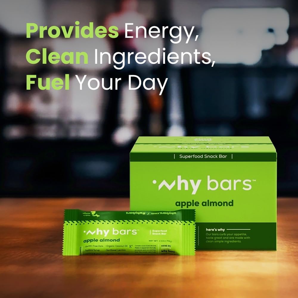 Why Bars ingredientes naturales: manzana, almendra, avena y chía beneficios