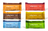 Why Bars frente del empaque mostrando variedad y conveniencia