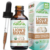 Why Not Natural botella frontal de Lion's Mane mostrando diseño y beneficios prácticos