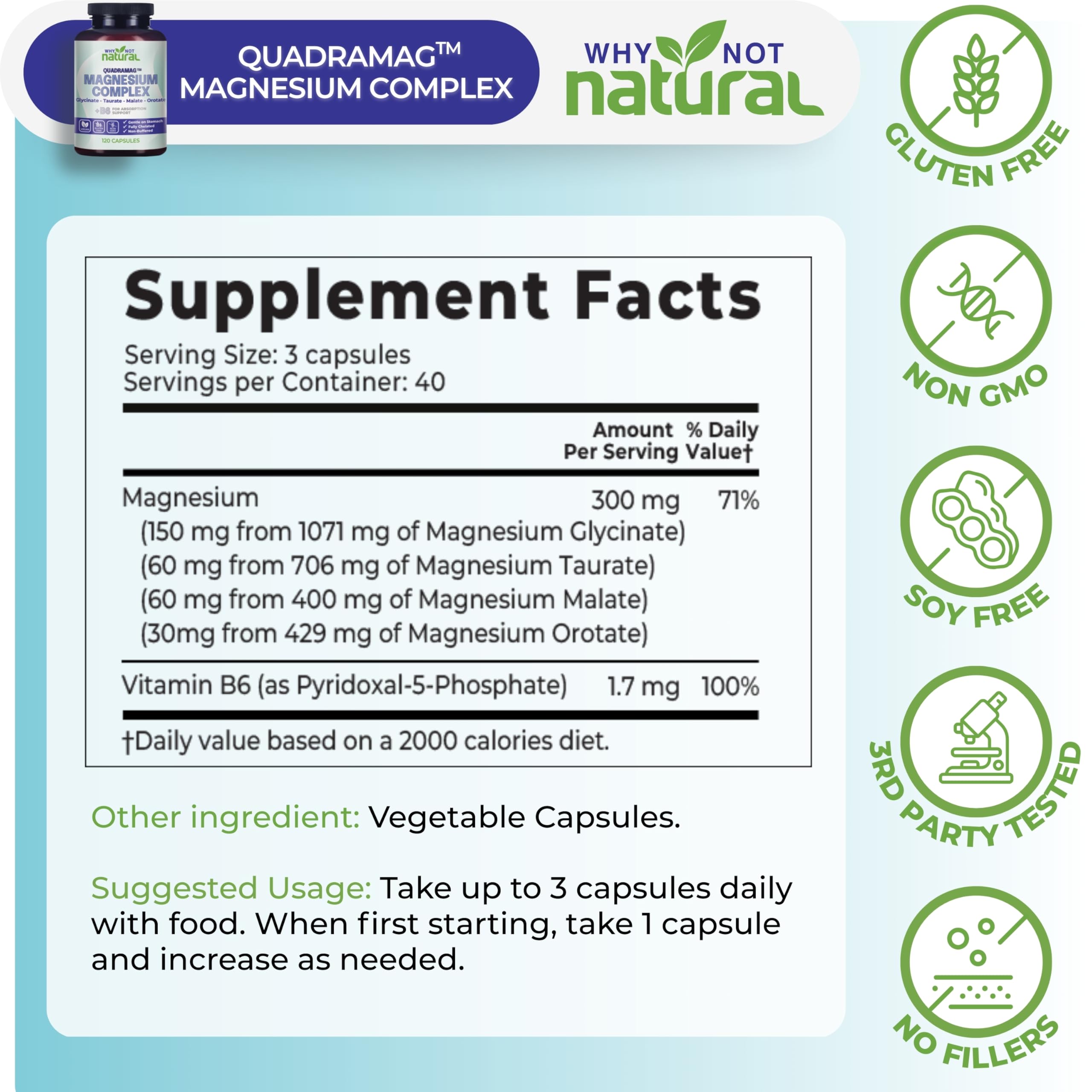 Why Not Natural cápsulas en mano para comparar escala y dosificación práctica
