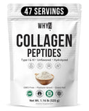 WHYZ envase frontal del colágeno en polvo, presentación clara y limpia