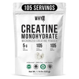 WHYZ envase frontal mostrando creatina micronizada y conveniencia