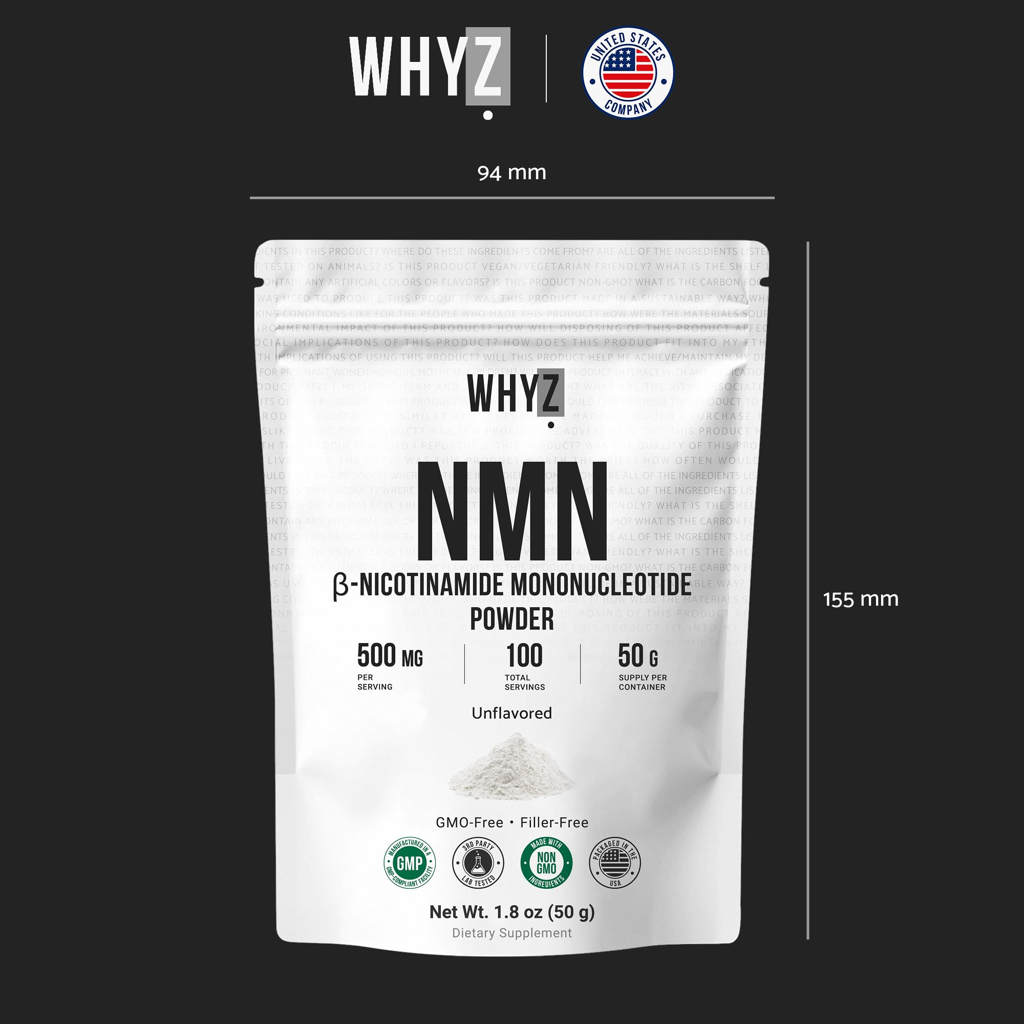 WHYZ polvo NMN en batido estilo de vida para uso cotidiano fácil