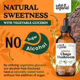 Wild & Organic botella junto a regla para comparar tamaño