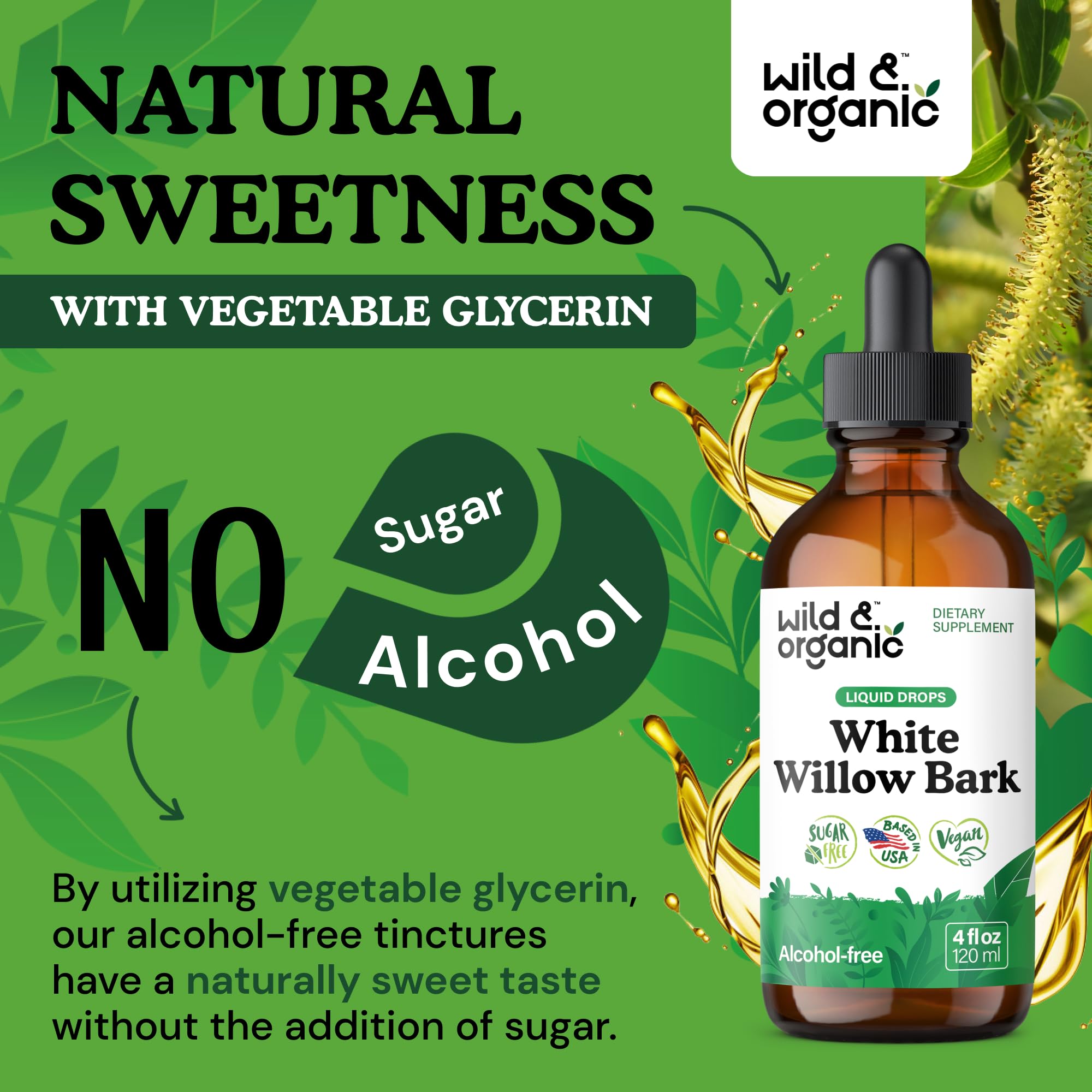 Wild & Organic comparación de tamaño del frasco para referencia práctica