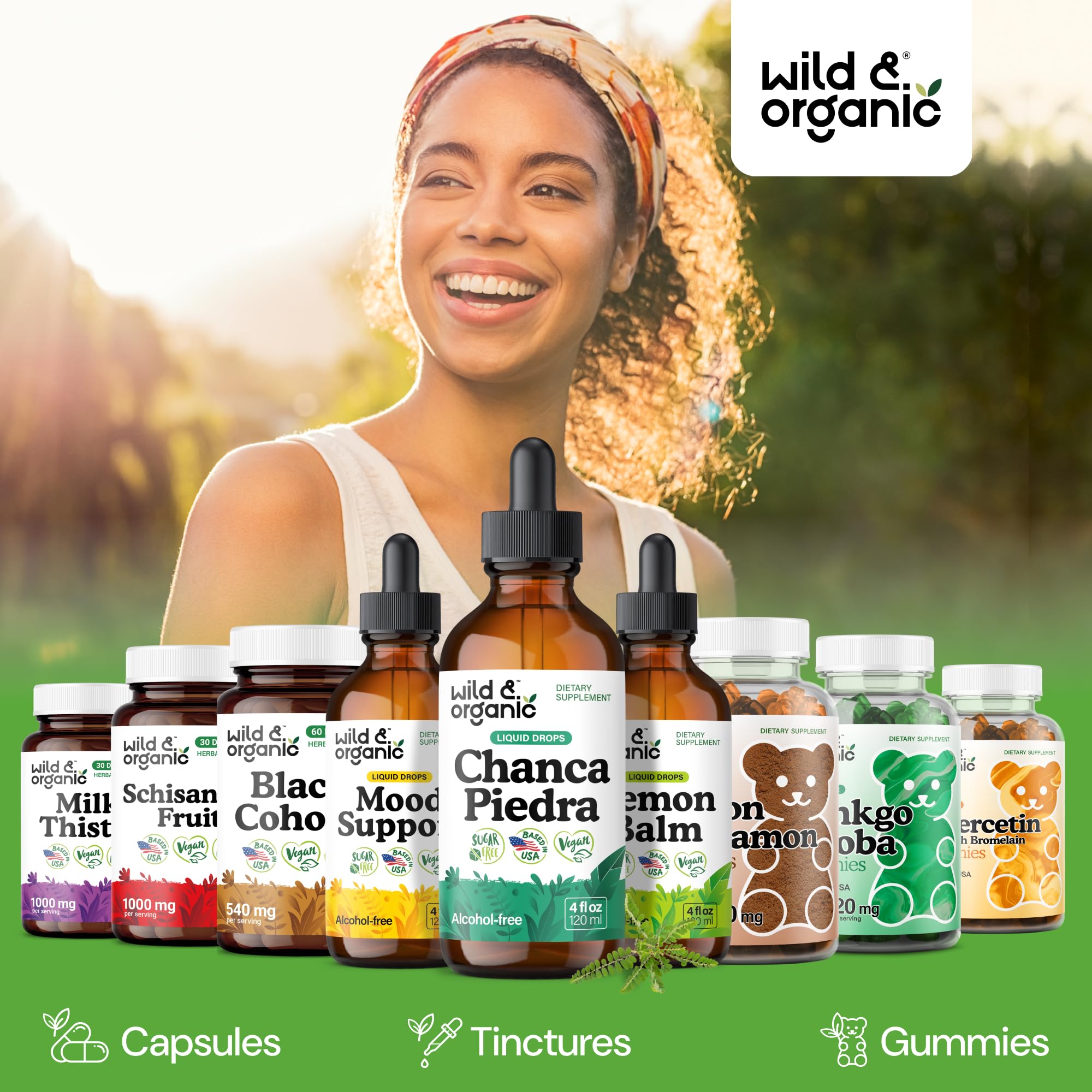 Wild & Organic comparación de tamaño 4 oz mostrando duración de 56 días