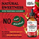 Wild & Organic contenido viscoso destacando glicerina vegetal y dulzor natural