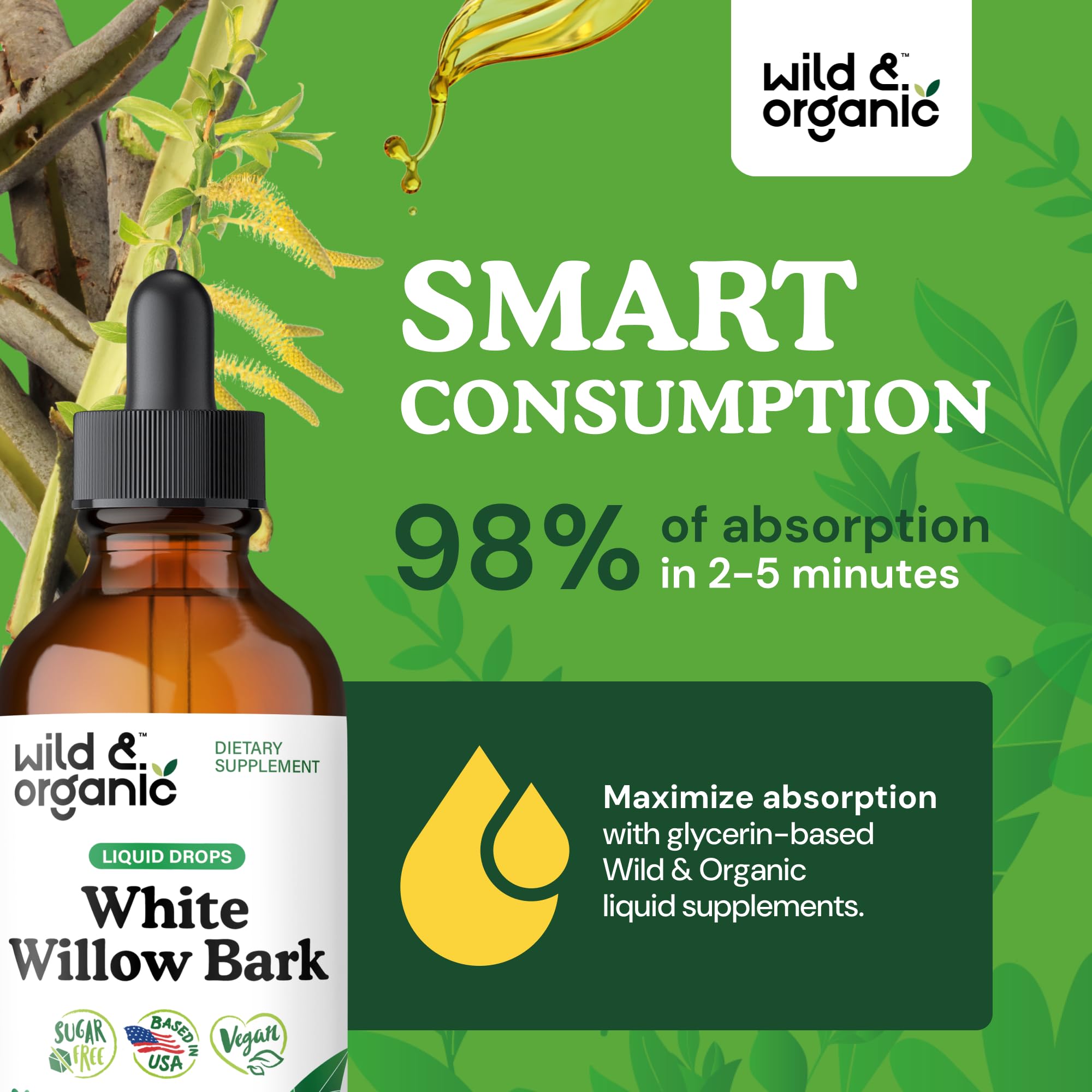 Wild & Organic cuentagotas en uso facilitando dosificación precisa