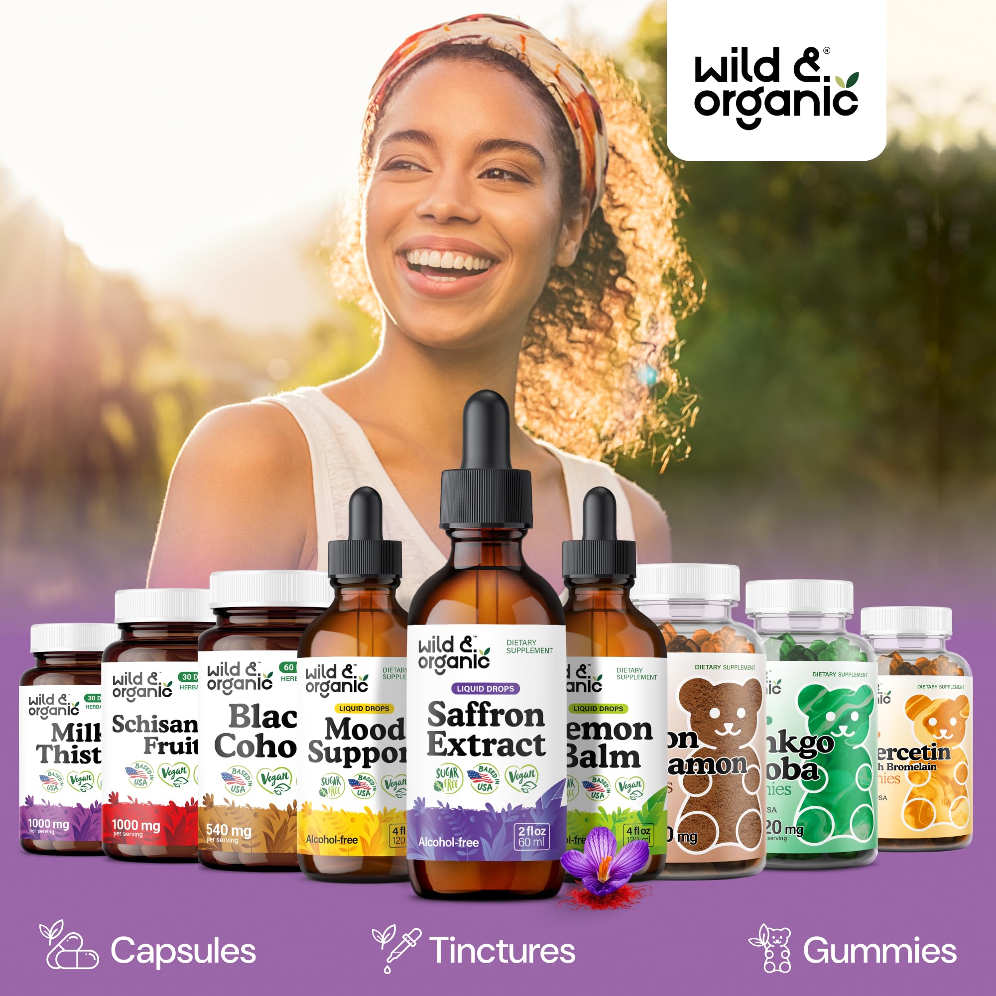 Wild & Organic detalle de etiqueta con información de ingredientes limpios