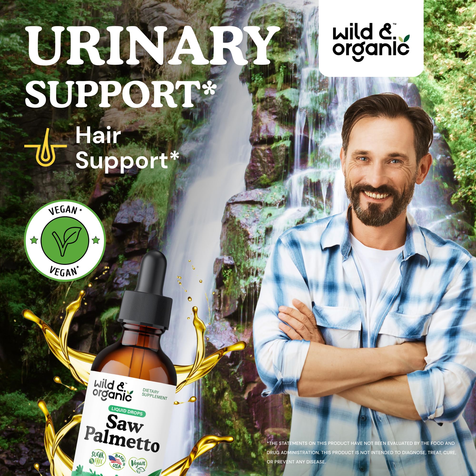 Wild & Organic etiqueta detallada con información del extracto y beneficios