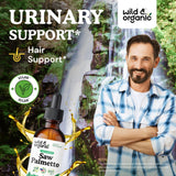Wild & Organic etiqueta detallada con información del extracto y beneficios