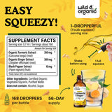 Wild & Organic detalle de etiqueta con ingredientes y dosis visibles