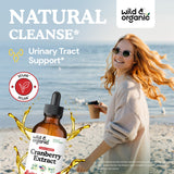 Wild & Organic detalle de etiqueta con información vegan y sin alcohol
