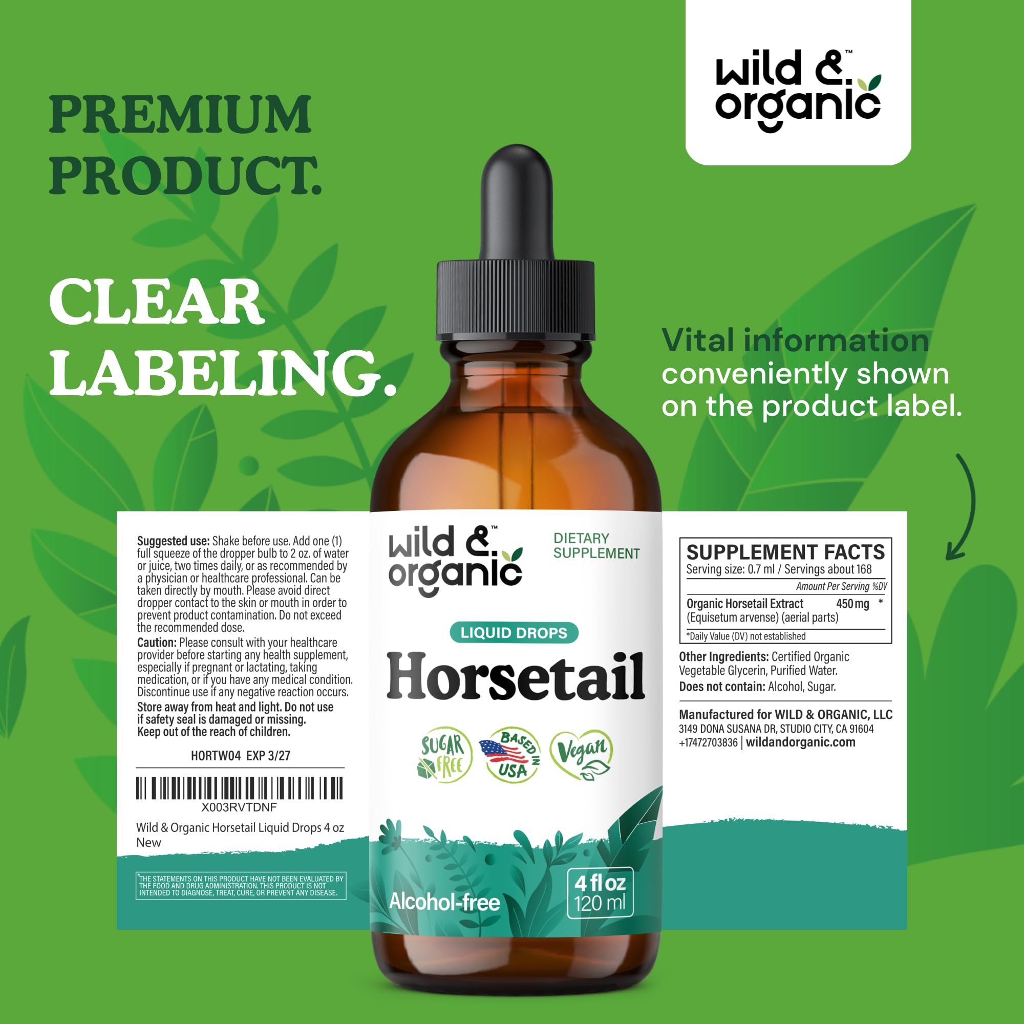 Wild & Organic close-up de glicerina para enfatizar base sin alcohol y dulzor natural