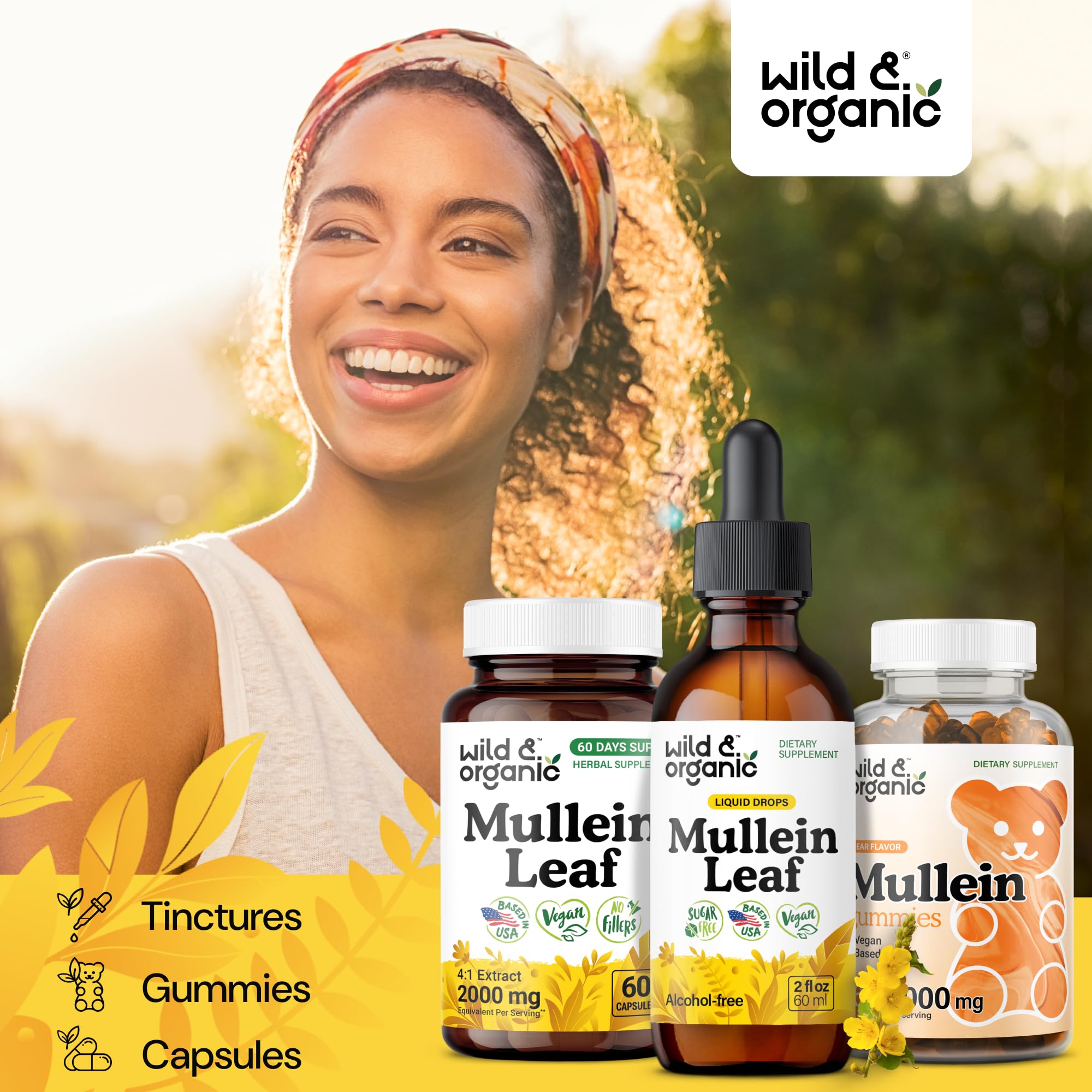 Wild & Organic lateral del empaque con información nutrimental visible