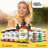 Wild & Organic envase abierto con gotero para dosificación precisa