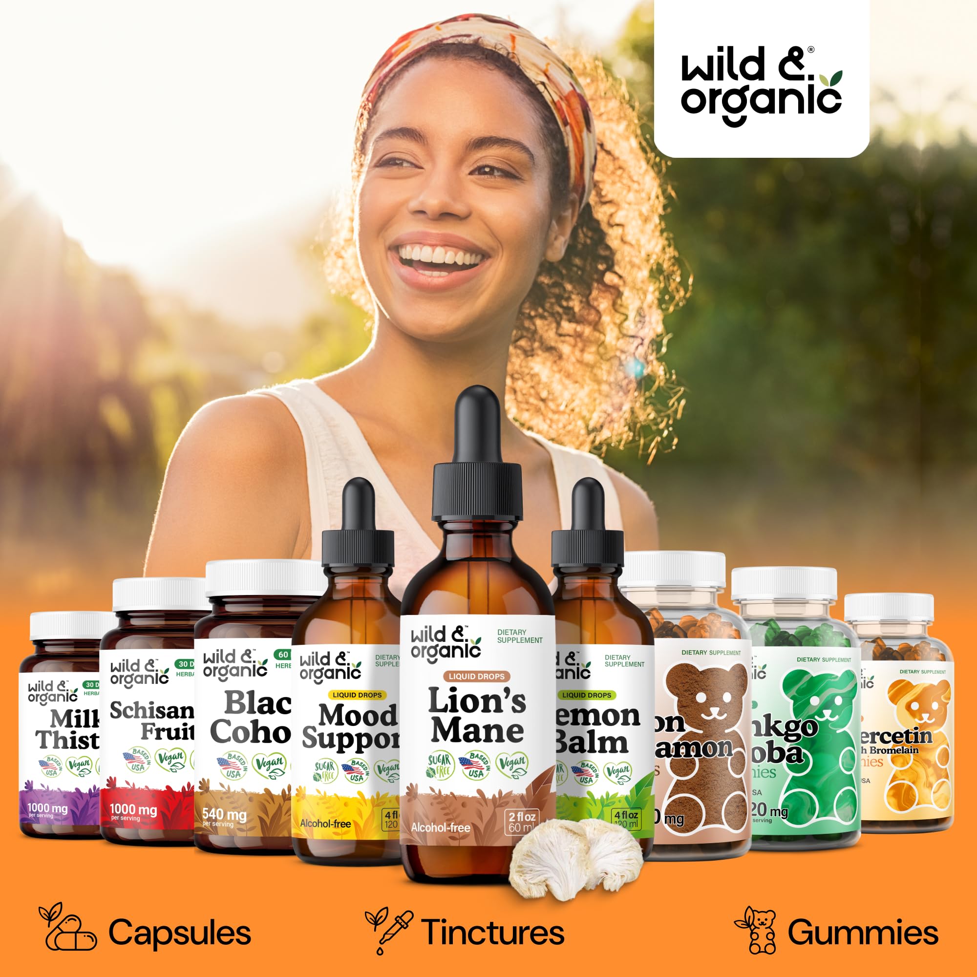Wild & Organic frasco junto a regla para comparar tamaño y capacidad
