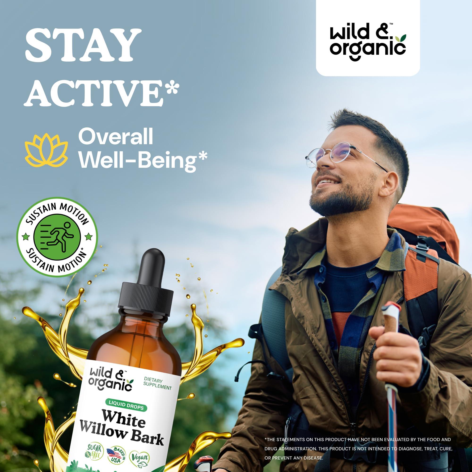 Wild & Organic etiqueta en detalle con información visible y beneficios