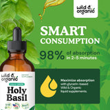 Wild & Organic etiqueta con lista de ingredientes limpios y veganos