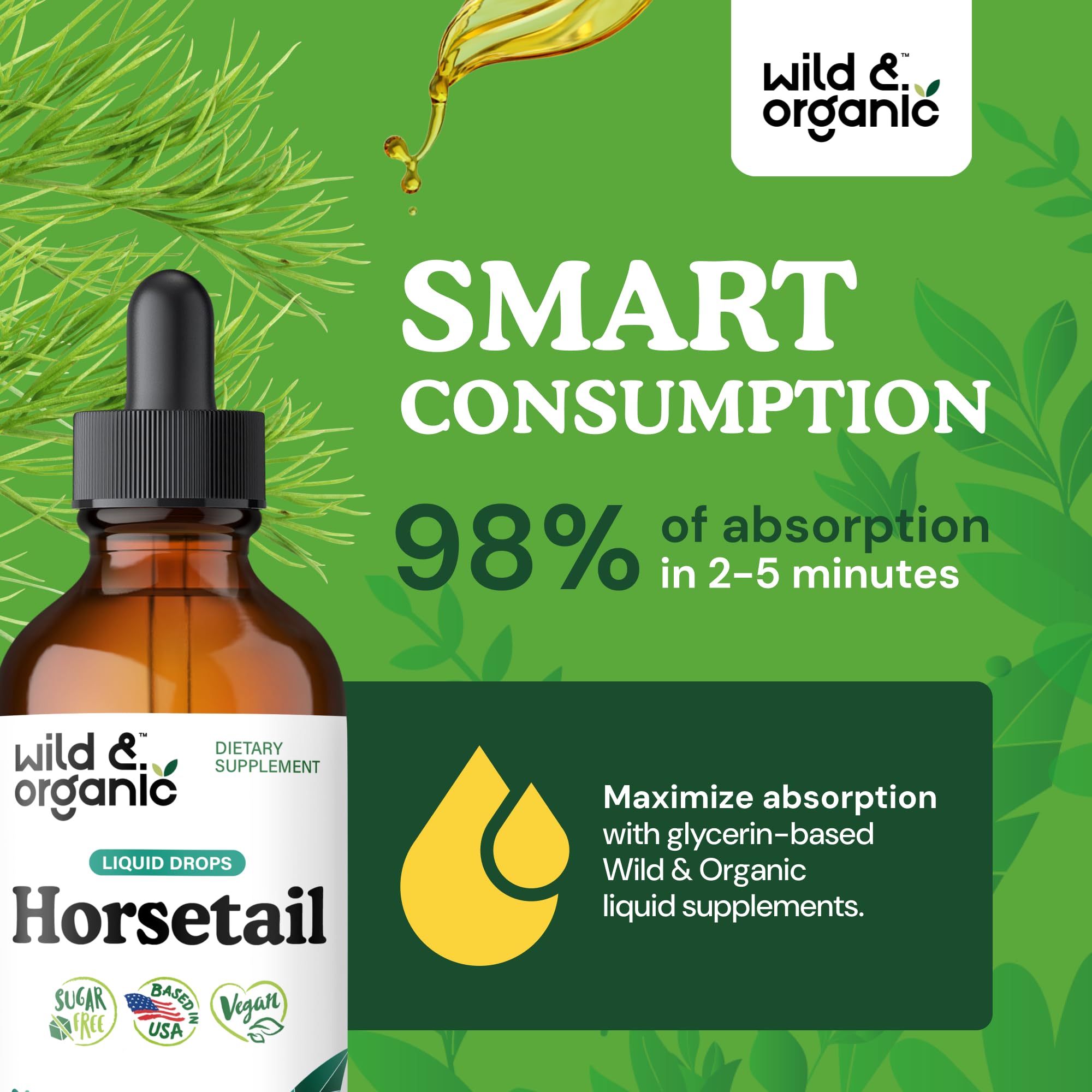 Wild & Organic frasco sostenido en mano para comparar escala y tamaño práctico