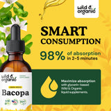 Wild & Organic frasco junto a una regla para comparar tamaño y duración