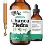 Wild & Organic botella frente mostrando etiqueta y beneficio de apoyo renal