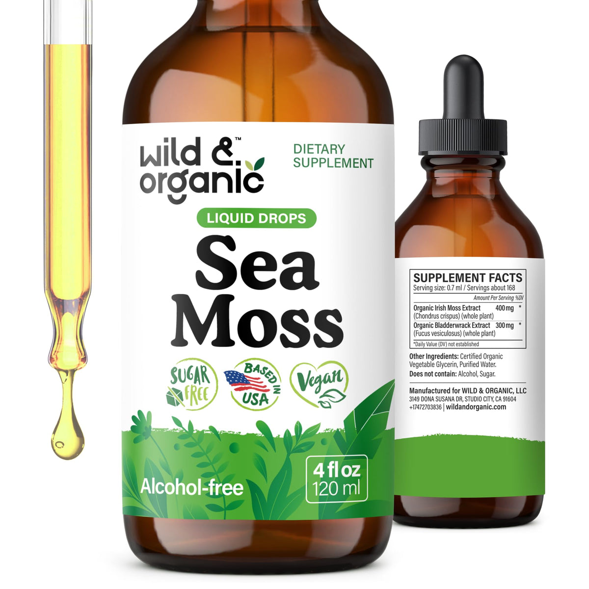 Wild & Organic envase frontal mostrando la etiqueta y beneficios