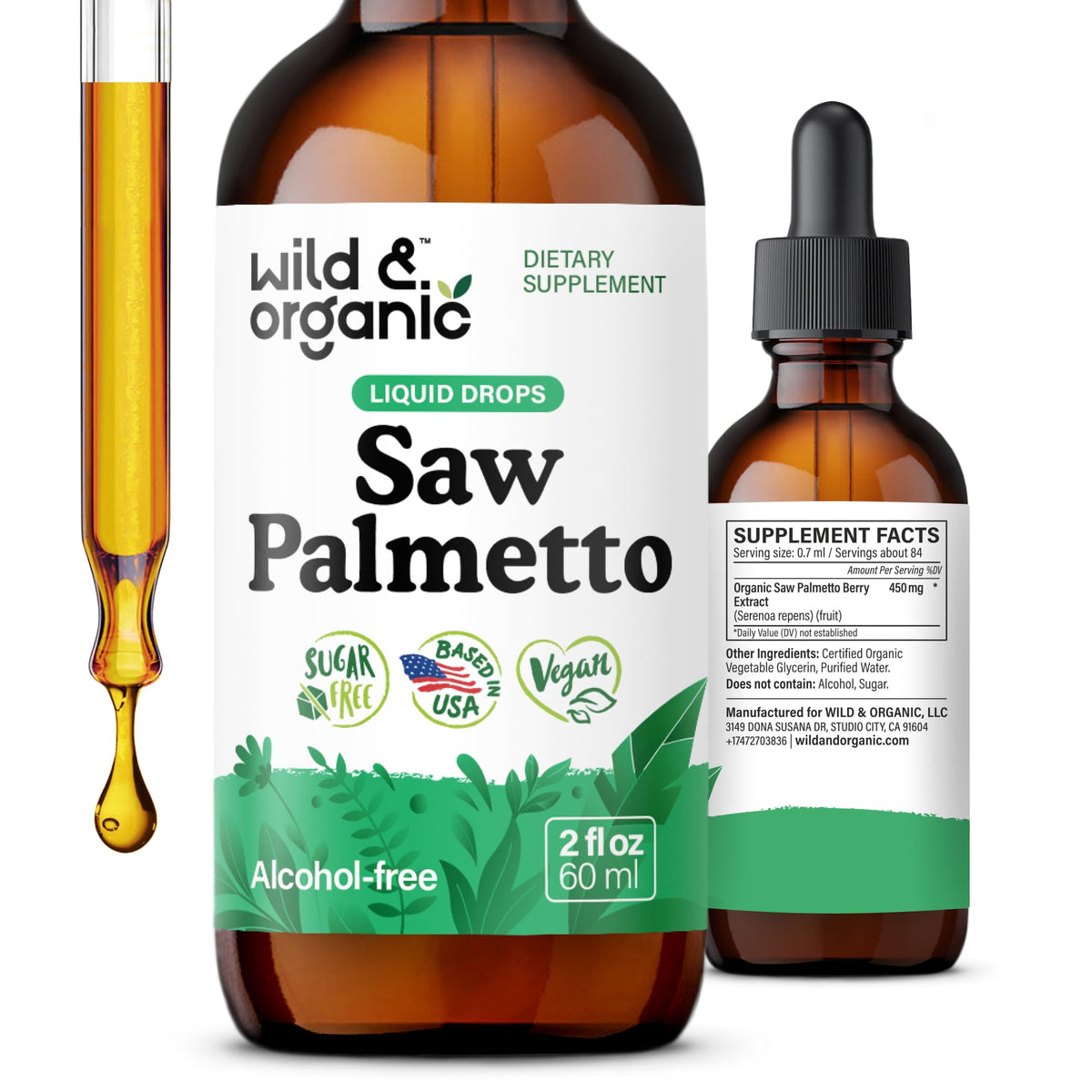 Wild & Organic vista frontal del envase mostrando diseño y tamaño