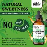 Wild & Organic gotas vertidas en vaso para mezclar en bebidas