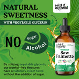 Wild & Organic bayas de saw palmetto y hierbas usadas como ingredientes