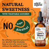 Wild & Organic etiqueta con ingredientes veganos y sin GMO visibles