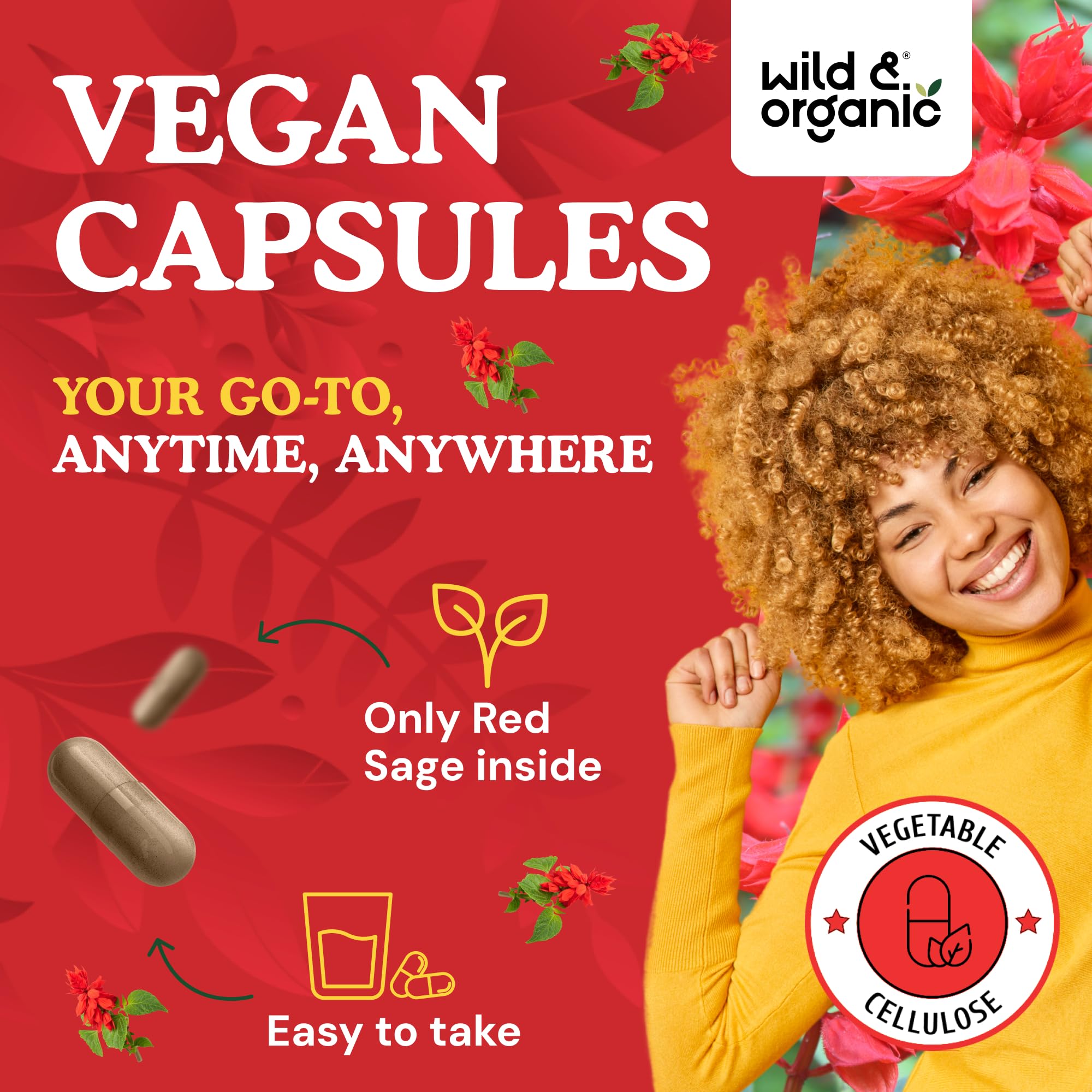 Wild & Organic etiqueta nutricional con ingredientes veganos claros