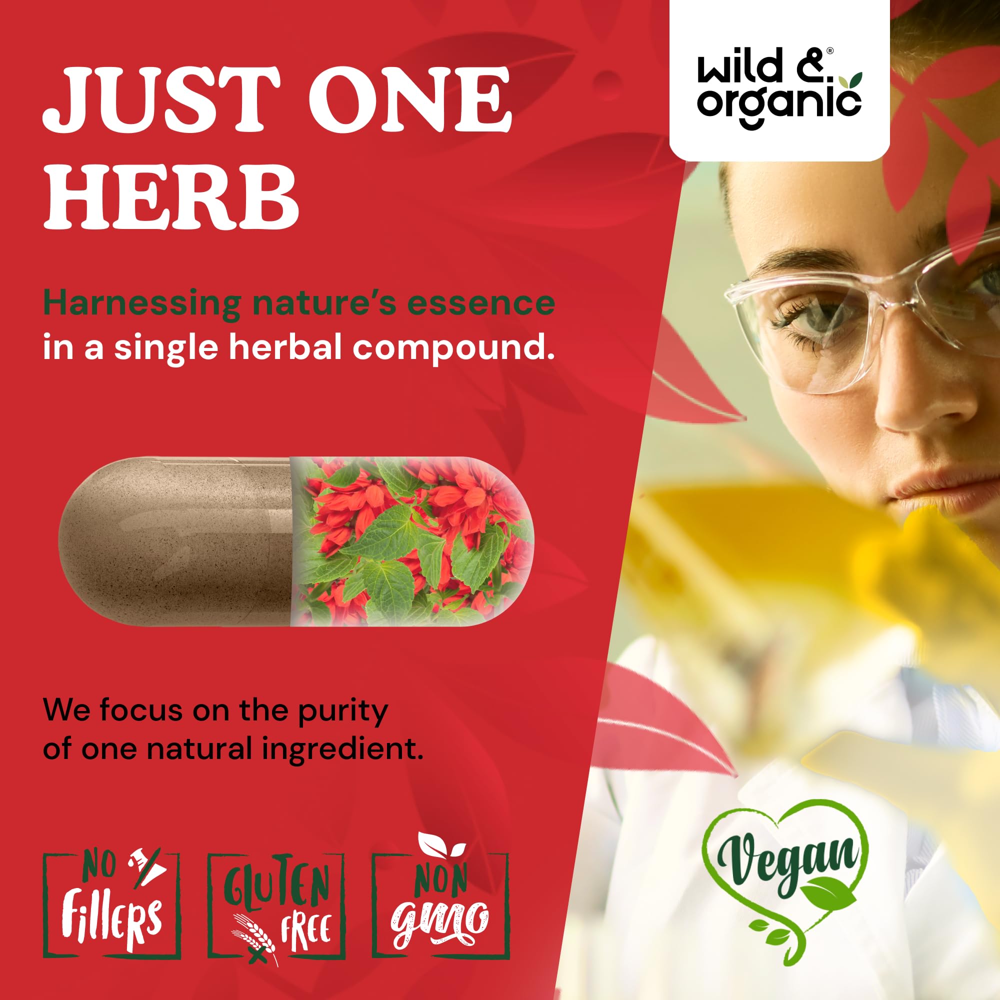 Wild & Organic frasco comparado con objetos para entender tamaño