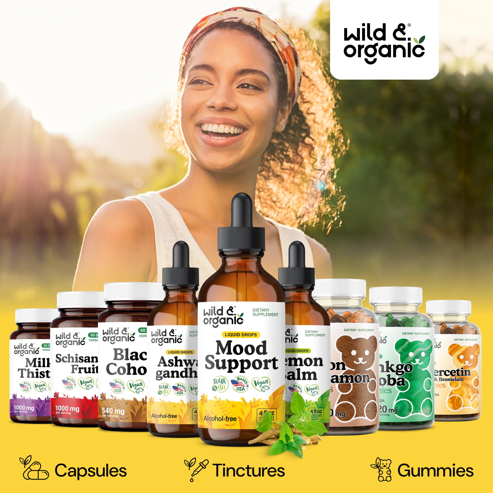 Wild & Organic frasco junto a una regla para comparar tamaño real práctico